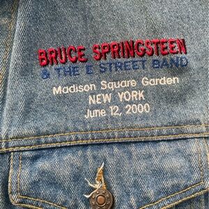 BRUCE SPRINGSTEEN CONCERT Blue Denim Jacket with Embroidery SIZE XL
